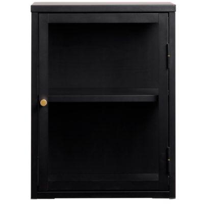 Černá kovová nástěnná vitrína Unique Furniture Carmel 60 x 45 cm