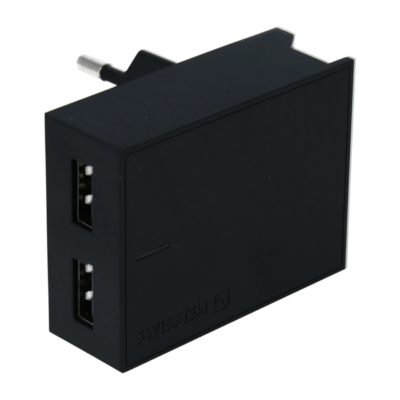 SWISSTEN Adaptér 230V/3A 2xUSB + USB-C kabel 1