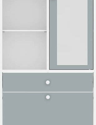 Šedo-bílá koupelnová skříňka 63x181 cm Combi – TemaHome