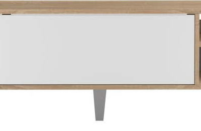 TV stolek v dekoru dubu v bílo-přírodní barvě 165x43 cm Prism – TemaHome