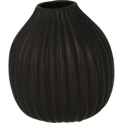 Žebrovaná váza Maeve černá