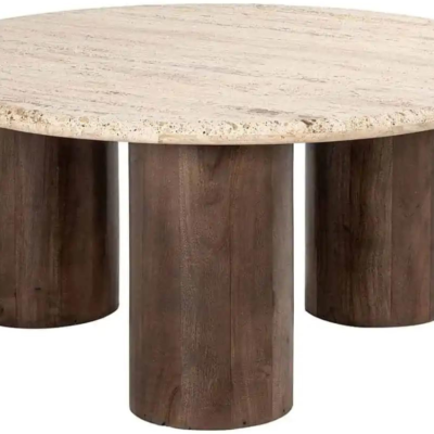 Béžový kamenný konferenční stolek Richmond Douglas 90 cm