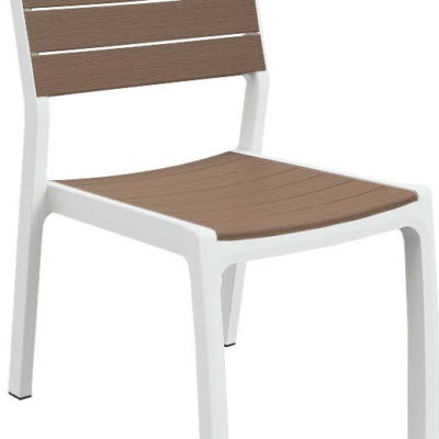 Bílá/hnědá plastová zahradní židle Harmony – Keter
