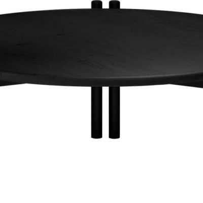 Černý kulatý konferenční stolek z borovicového dřeva ø 80 cm Sticks – Karup Design
