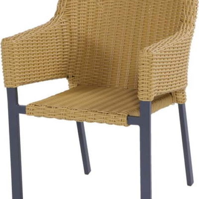 Zahradní židle z umělého ratanu v přírodní barvě Cairo – Hartman