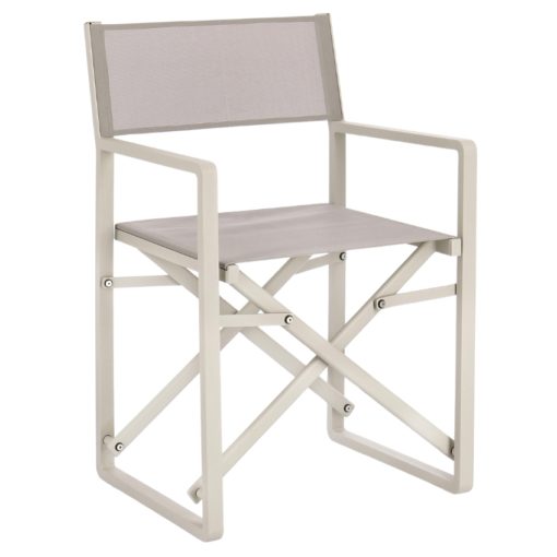 Bílá čalouněná skládací zahradní židle Bizzotto Konnor