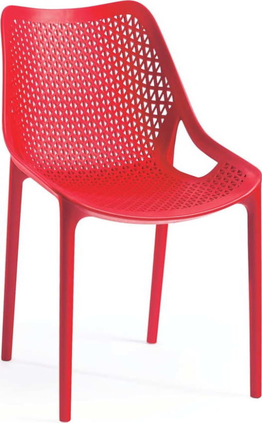 Červená plastová zahradní židle Bilros – Rojaplast