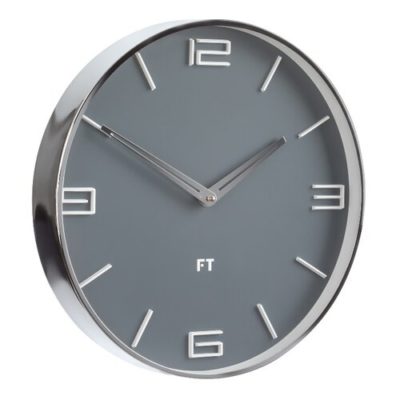 Future Time FT3010GY Flat Grey Designové nástěnné hodiny