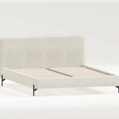 Béžová čalouněná dvoulůžková postel s roštem 200x200 cm Barker – Ropez