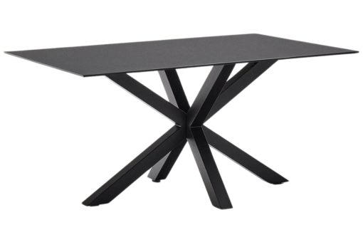 Černý skleněný jídelní stůl Kave Home Argo 180 x 100 cm