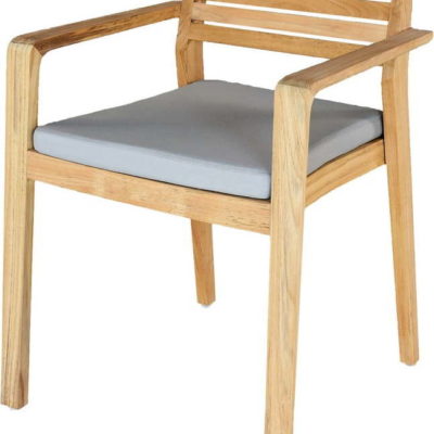 Dřevěné zahradní židle v přírodní barvě v sadě 4 ks Aquariva – Ezeis