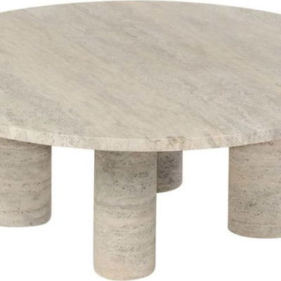 Béžový kamenný kulatý konferenční stolek ø 75 cm Volos – Blomus