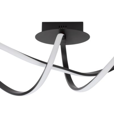 Černé kovové stropní LED světlo Nova Luce Amara 61 cm
