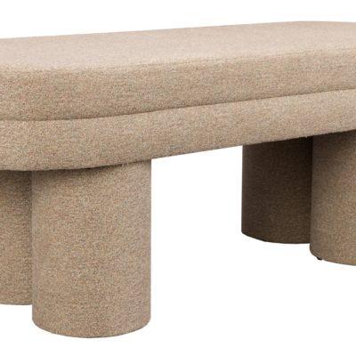 Béžová bouclé lavice DUTCHBONE FERN 110 cm