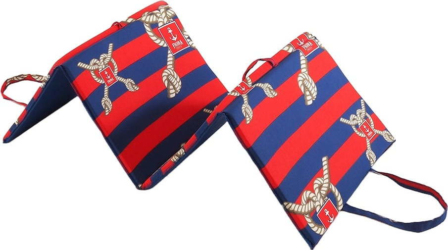 Červeno-modrý zahradní podsedák na lehátko 49x137 cm Ship Rope – B.E.S.