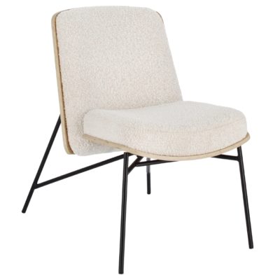 Béžové bouclé křeslo Bizzotto Emerson