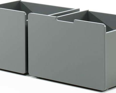 Šedé šuplíky pod dětskou postel 2 ks Pino – Vipack