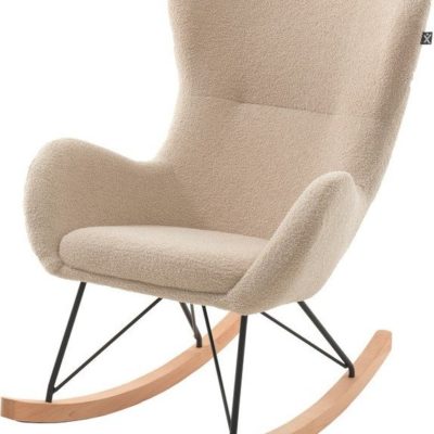 Béžové houpací dětské křesílko z textilie bouclé Rocky – Vipack