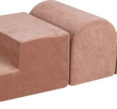 Béžové sametové pěnové hřiště 45x143x30 cm Montessori – Meowbaby