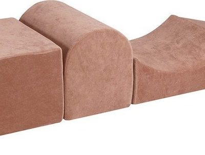 Béžové sametové pěnové hřiště 45x193x30 cm Montessori – Meowbaby