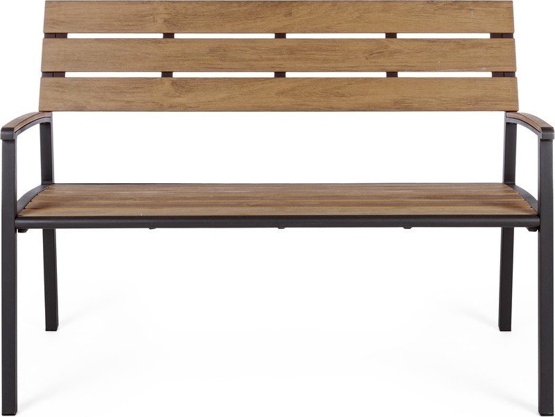 Kovová zahradní lavice v přírodní barvě Isak – Bizzotto