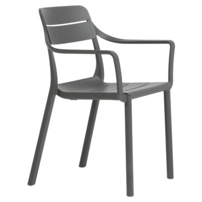 Nardi Šedá plastová zahradní židle Cassia s područkami