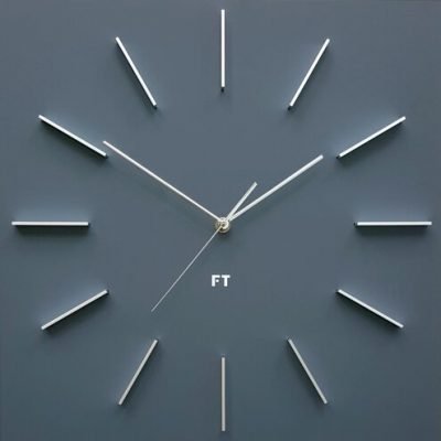 Future Time FT1010GY Square grey Designové nástěnné hodiny
